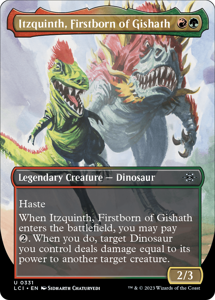 Itzquinth, Firstborn of Gishath (LCI-331) - The Lost Caverns of Ixalan (Borderless) Foil - Premium MTG Single from Wizards of the Coast - Just $0.08! Shop now at Game Crave Tournament Store