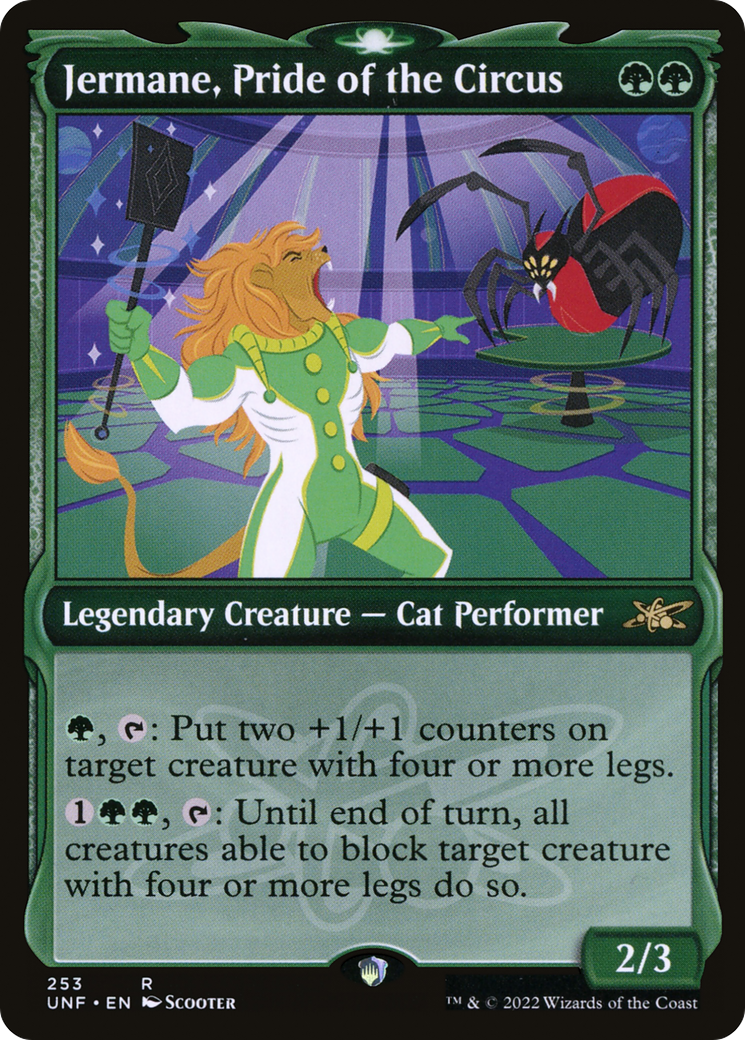 Jermane, Pride of the Circus (UNF-253) - Unfinity: (Showcase) Foil - Premium MTG Single from Wizards of the Coast - Just $0.08! Shop now at Game Crave Tournament Store