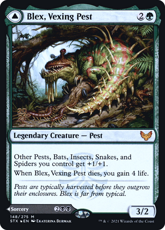 Blex, Vexing Pest // Search for Blex (PSTX-148S) - Strixhaven: School of Mages Promos Foil - Premium MTG Single from Wizards of the Coast - Just $3.27! Shop now at Game Crave Tournament Store