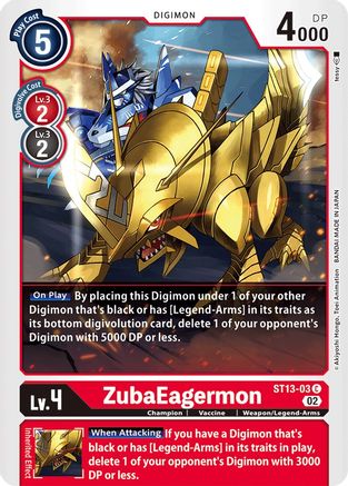 ZubaEagermon (ST13-03) - Starter Deck 13: Ragnaloardmon - Premium Digimon Single from Bandai - Just $0.25! Shop now at Game Crave Tournament Store