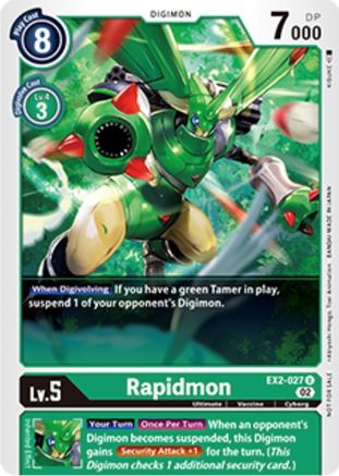 Rapidmon - EX2-027 (Tamer Party Vol. 6 Promo) (EX2-027) - Digital Hazard - Premium Digimon Single from Bandai - Just $3.46! Shop now at Game Crave Tournament Store
