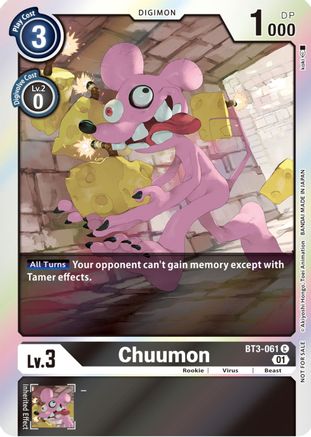 Chuumon (Official Tournament Pack Vol. 7) (BT3-061) - Release Special Booster Foil - Premium Digimon Single from Bandai - Just $0.44! Shop now at Game Crave Tournament Store
