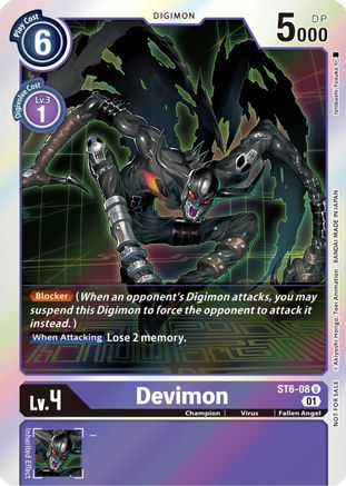 Devimon (Official Tournament Pack Vol. 7) (ST6-08) - Starter Deck 06: Venomous Violet Foil - Premium Digimon Single from Bandai - Just $0.26! Shop now at Game Crave Tournament Store