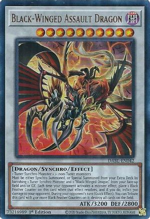 Black-Winged Assault Dragon (DABL-EN042) - Darkwing Blast 1st Edition - Premium Yugioh Single from Konami - Just $0.70! Shop now at Game Crave Tournament Store