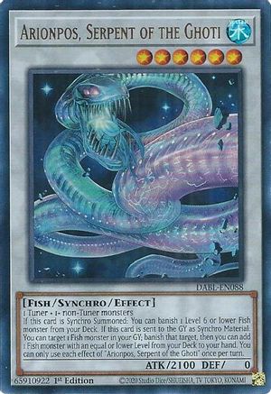Arionpos, Serpent of the Ghoti (DABL-EN088) - Darkwing Blast 1st Edition - Premium Yugioh Single from Konami - Just $2.06! Shop now at Game Crave Tournament Store