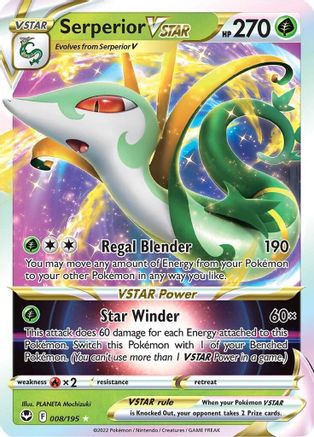 Serperior VSTAR 8/195 - Silver Tempest Holofoil - Premium Pokemon Single from Nintendo - Just $0.53! Shop now at Game Crave Tournament Store