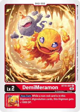DemiMeramon (BT10-001) - Xros Encounter - Premium Digimon Single from Bandai - Just $0.25! Shop now at Game Crave Tournament Store