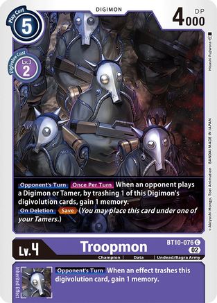 Troopmon (BT10-076) - Xros Encounter - Premium Digimon Single from Bandai - Just $0.25! Shop now at Game Crave Tournament Store