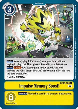 Impulse Memory Boost! (BT10-100) - Xros Encounter - Premium Digimon Single from Bandai - Just $0.25! Shop now at Game Crave Tournament Store