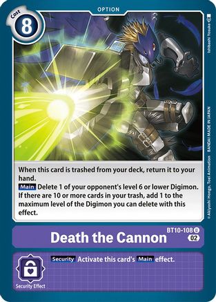 Death the Cannon (BT10-108) - Xros Encounter - Premium Digimon Single from Bandai - Just $0.08! Shop now at Game Crave Tournament Store