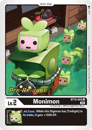 Monimon (BT10-005) - Xros Encounter Pre-Release Cards Foil - Premium Digimon Single from Bandai - Just $1.15! Shop now at Game Crave Tournament Store