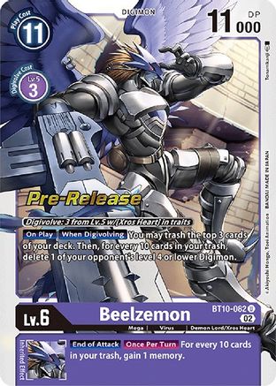 Beelzemon (BT10-082) - Xros Encounter Pre-Release Cards Foil - Premium Digimon Single from Bandai - Just $0.91! Shop now at Game Crave Tournament Store