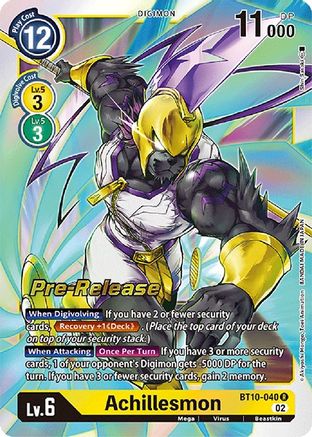 Achillesmon (BT10-040) - Xros Encounter Pre-Release Cards Foil - Premium Digimon Single from Bandai - Just $0.26! Shop now at Game Crave Tournament Store