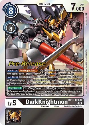 DarkKnightmon (BT10-066) - Xros Encounter Pre-Release Cards Foil - Premium Digimon Single from Bandai - Just $0.41! Shop now at Game Crave Tournament Store