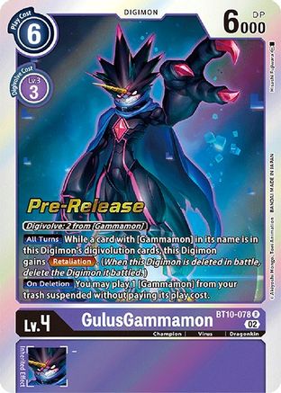 GulusGammamon (BT10-078) - Xros Encounter Pre-Release Cards - Premium Digimon Single from Bandai - Just $0.66! Shop now at Game Crave Tournament Store