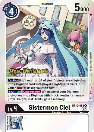 Sistermon Ciel (BT10-085) - Xros Encounter Pre-Release Cards Foil - Premium Digimon Single from Bandai - Just $1.59! Shop now at Game Crave Tournament Store