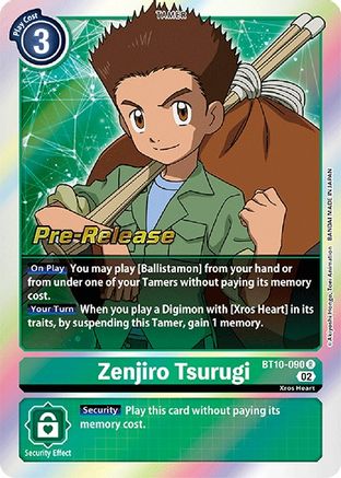 Zenjiro Tsurugi (BT10-090) - Xros Encounter Pre-Release Cards - Premium Digimon Single from Bandai - Just $0.18! Shop now at Game Crave Tournament Store
