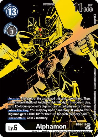 Alphamon (Xros Encounter Ghost Rare) (BT6-111) - Double Diamond Foil - Premium Digimon Single from Bandai - Just $159.28! Shop now at Game Crave Tournament Store