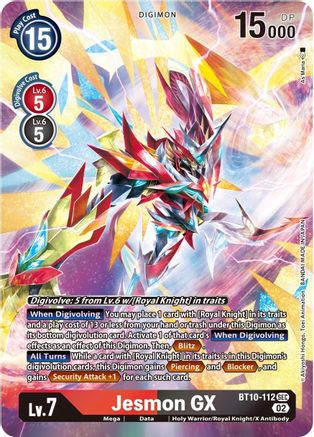 Jesmon GX (Alternate Art) (BT10-112) - Xros Encounter Foil - Premium Digimon Single from Bandai - Just $51.77! Shop now at Game Crave Tournament Store