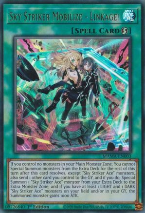 Sky Striker Mobilize - Linkage! (MAMA-EN003) - Magnificent Mavens 1st Edition - Premium Yugioh Single from Konami - Just $2.37! Shop now at Game Crave Tournament Store