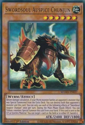 Swordsoul Auspice Chunjun (MAMA-EN037) - Magnificent Mavens 1st Edition - Premium Yugioh Single from Konami - Just $0.25! Shop now at Game Crave Tournament Store