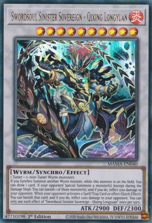 Swordsoul Sinister Sovereign - Qixing Longyuan (MAMA-EN040) - Magnificent Mavens 1st Edition - Premium Yugioh Single from Konami - Just $0.08! Shop now at Game Crave Tournament Store