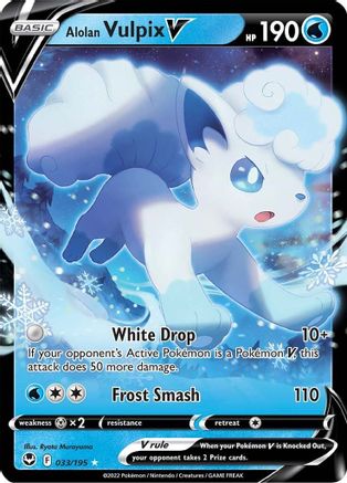 Alolan Vulpix V 33/195 - Silver Tempest Holofoil - Premium Pokemon Single from Nintendo - Just $0.50! Shop now at Game Crave Tournament Store