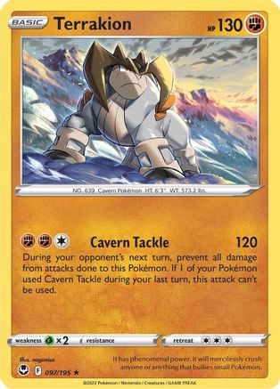 Terrakion 97/195 - Silver Tempest Holofoil - Premium Pokemon Single from Nintendo - Just $0.50! Shop now at Game Crave Tournament Store