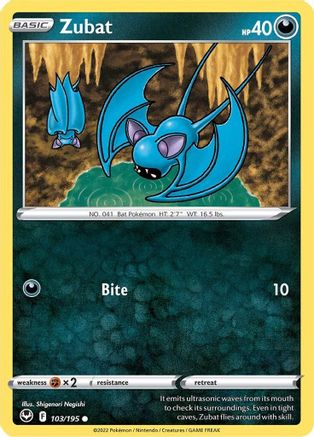 Zubat 103/195 - Silver Tempest - Premium Pokemon Single from Nintendo - Just $0.25! Shop now at Game Crave Tournament Store