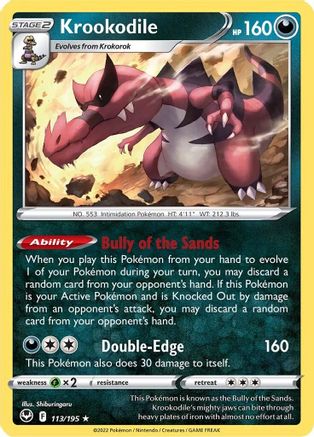 Krookodile 113/195 - Silver Tempest Holofoil - Premium Pokemon Single from Nintendo - Just $0.50! Shop now at Game Crave Tournament Store