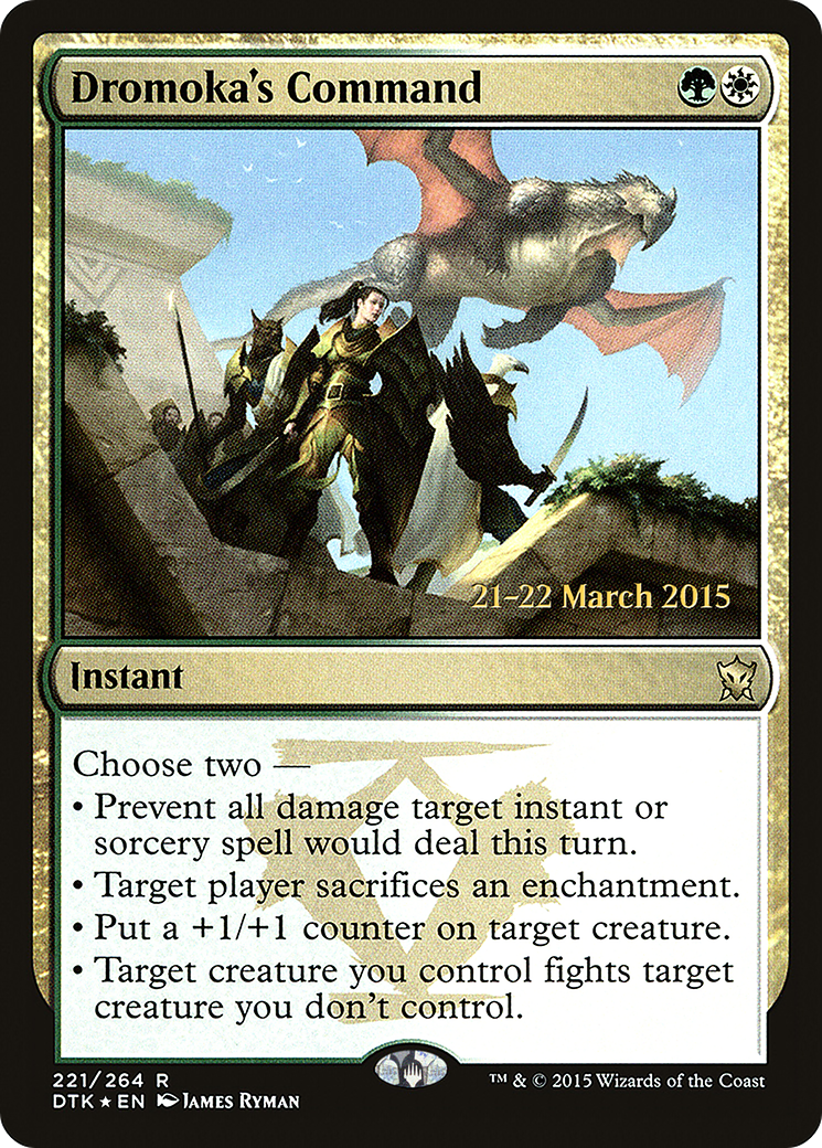 Dromoka's Command (PDTK-221S) - Dragons of Tarkir Promos Foil - Premium MTG Single from Wizards of the Coast - Just $0.42! Shop now at Game Crave Tournament Store