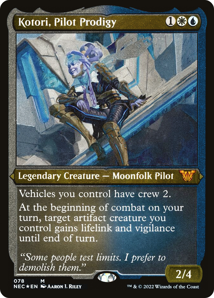 Kotori, Pilot Prodigy (NEC-078) - Neon Dynasty Commander Etched Foil - Premium MTG Single from Wizards of the Coast - Just $0.08! Shop now at Game Crave Tournament Store