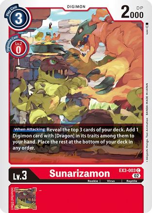 Sunarizamon (EX3-003) - Draconic Roar - Premium Digimon Single from Bandai - Just $0.08! Shop now at Game Crave Tournament Store