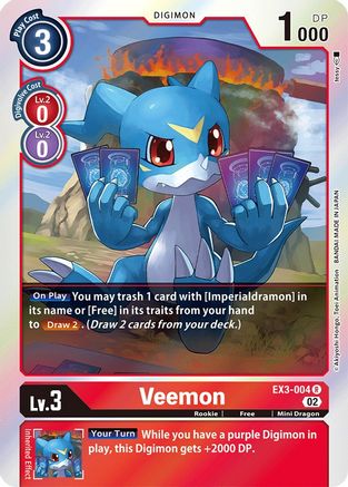 Veemon (EX3-004) - Draconic Roar Foil - Premium Digimon Single from Bandai - Just $0.08! Shop now at Game Crave Tournament Store