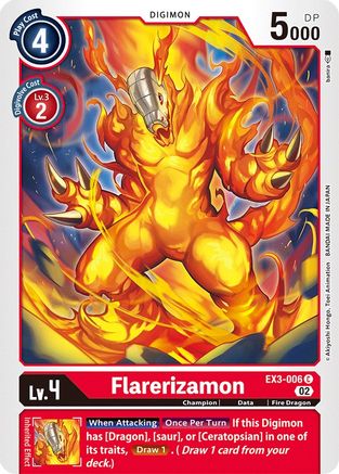 Flarerizamon (EX3-006) - Draconic Roar - Premium Digimon Single from Bandai - Just $0.25! Shop now at Game Crave Tournament Store