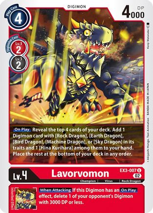 Lavorvomon (EX3-007) - Draconic Roar - Premium Digimon Single from Bandai - Just $0.25! Shop now at Game Crave Tournament Store