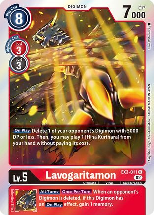 Lavogaritamon (EX3-011) - Draconic Roar Foil - Premium Digimon Single from Bandai - Just $0.25! Shop now at Game Crave Tournament Store