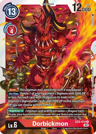 Dorbickmon (EX3-014) - Draconic Roar Foil - Premium Digimon Single from Bandai - Just $0.12! Shop now at Game Crave Tournament Store