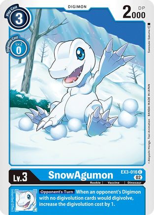 SnowAgumon (EX3-016) - Draconic Roar - Premium Digimon Single from Bandai - Just $0.25! Shop now at Game Crave Tournament Store