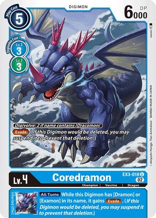 Coredramon - EX3-018 (EX3-018) - Draconic Roar - Premium Digimon Single from Bandai - Just $0.08! Shop now at Game Crave Tournament Store