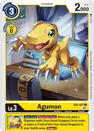 Agumon (EX3-027) - Draconic Roar - Premium Digimon Single from Bandai - Just $0.08! Shop now at Game Crave Tournament Store