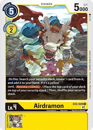 Airdramon (EX3-029) - Draconic Roar - Premium Digimon Single from Bandai - Just $0.25! Shop now at Game Crave Tournament Store