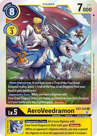 AeroVeedramon (EX3-033) - Draconic Roar Foil - Premium Digimon Single from Bandai - Just $0.08! Shop now at Game Crave Tournament Store