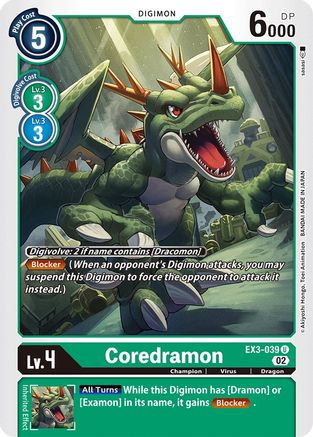 Coredramon - EX3-039 (EX3-039) - Draconic Roar - Premium Digimon Single from Bandai - Just $0.25! Shop now at Game Crave Tournament Store