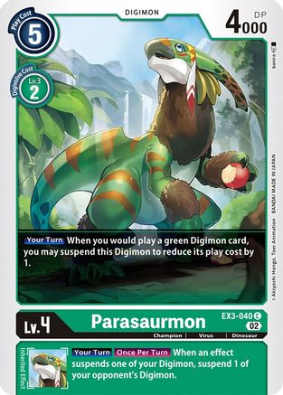 Parasaurmon (EX3-040) - Draconic Roar - Premium Digimon Single from Bandai - Just $0.08! Shop now at Game Crave Tournament Store