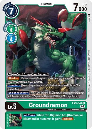 Groundramon (EX3-041) - Draconic Roar - Premium Digimon Single from Bandai - Just $0.08! Shop now at Game Crave Tournament Store