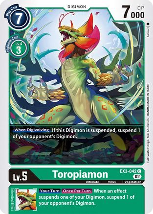 Toropiamon (EX3-042) - Draconic Roar - Premium Digimon Single from Bandai - Just $0.25! Shop now at Game Crave Tournament Store
