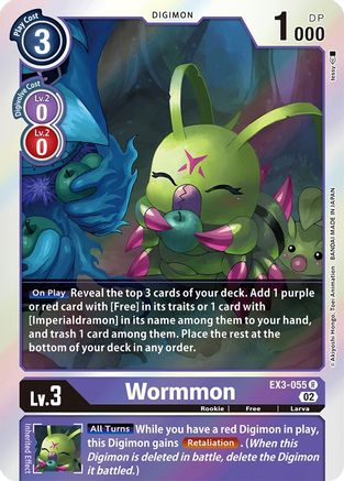 Wormmon (EX3-055) - Draconic Roar Foil - Premium Digimon Single from Bandai - Just $0.08! Shop now at Game Crave Tournament Store