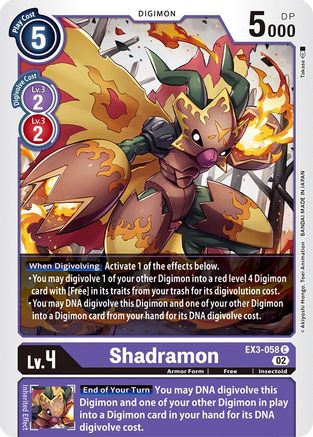 Shadramon (EX3-058) - Draconic Roar - Premium Digimon Single from Bandai - Just $0.08! Shop now at Game Crave Tournament Store