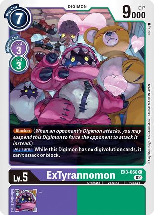 ExTyrannomon (EX3-060) - Draconic Roar - Premium Digimon Single from Bandai - Just $0.25! Shop now at Game Crave Tournament Store